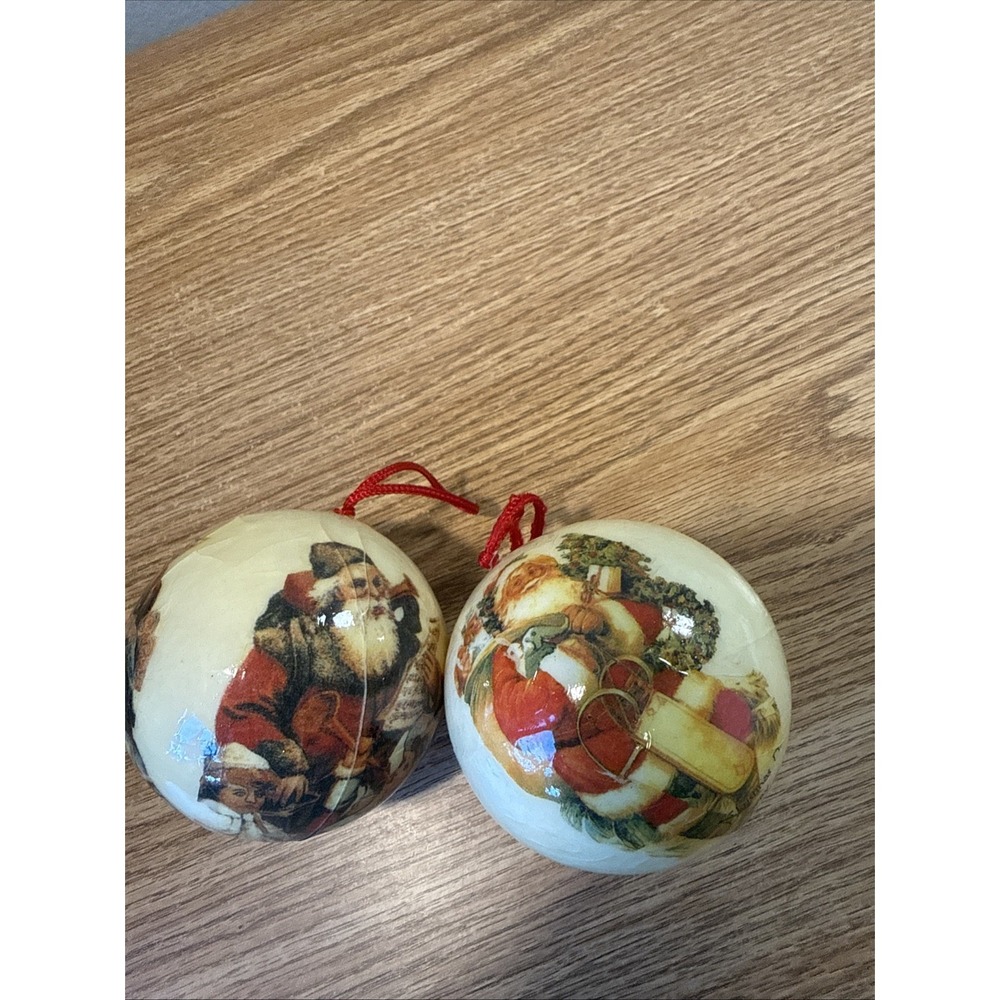 Set Of 2 Vintage Paper Mache Christmas Tree Ornaments‎